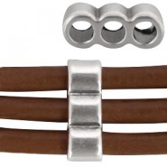 DQ metaal verdeler voor 3mm draad / leer Antiek zilver 